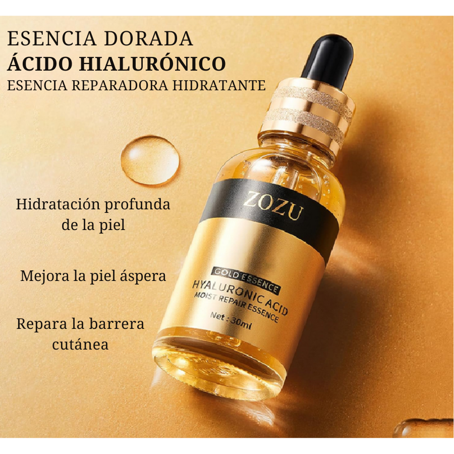 SÉRUM HIDRATANTE CON ÁCIDO HIALURÓNICO Gold 24K - ¡La fórmula dorada para la hidratación de tu piel!