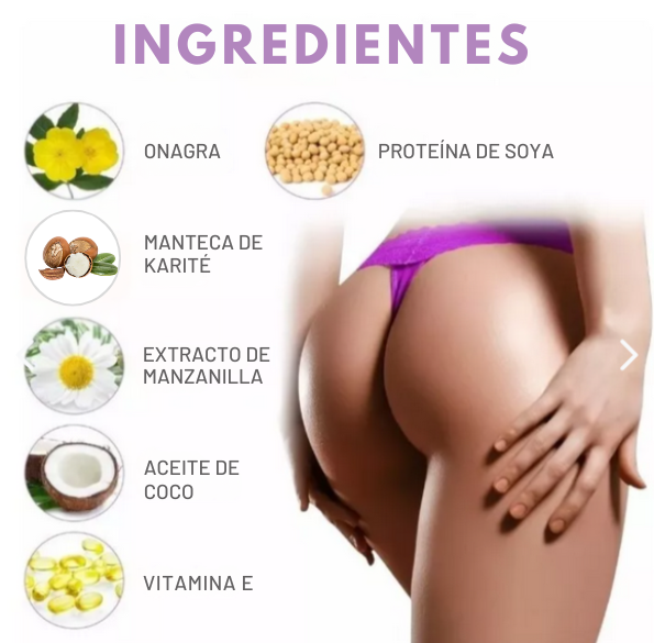 CREMA HIDRATANTE Y REAFIRMANTE PARA GLÚTEOS ¡Los hidrata, reafirma y levanta!