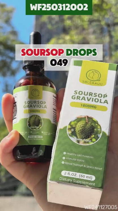 GOTAS ORGÁNICAS DE GUANÁBANA, para mejorar la digestión y fortalecer el sistema inmunológico.