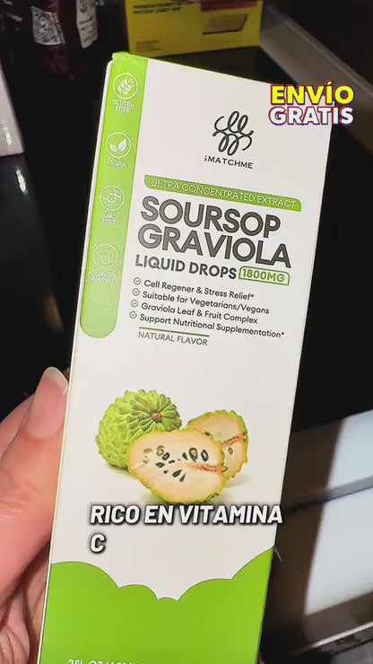 GOTAS ORGÁNICAS DE GUANÁBANA, para mejorar la digestión y fortalecer el sistema inmunológico.