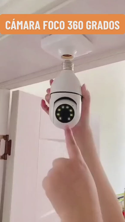CÁMARA FOCO DE SEGURIDAD Y VIGILANCIA VISIÓN 360º grados . 📹💡🕵🏻 ¡Se conecta a Wi-Fi para que vigiles en tiempo real desde tu celular! 📲