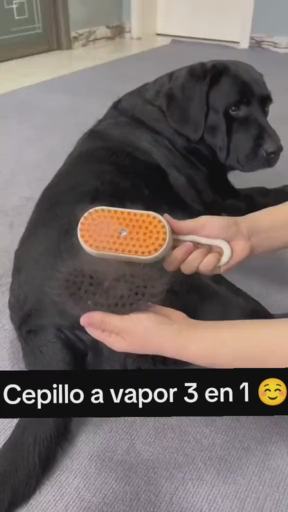 CEPILLO PARA MASCOTAS 3 en 1. 🐶 😺 ¡Cepilla y consiente a tu peludo con un masaje-spa de vapor!
