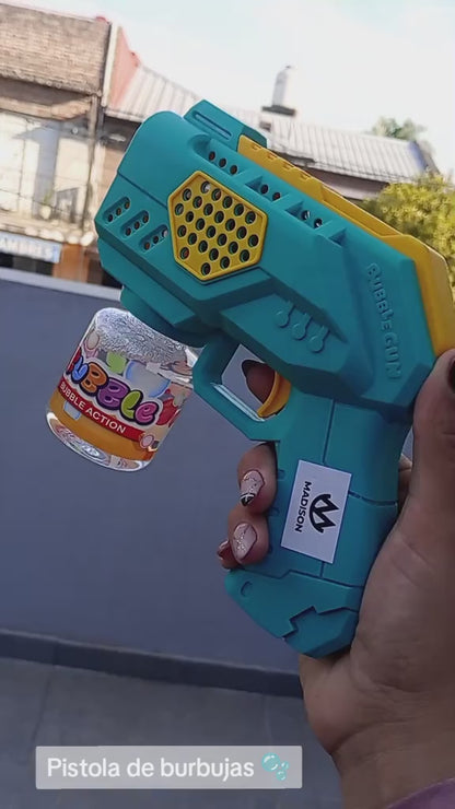 PISTOLA DE BURBUJAS BUBBLE GUN. ¡Crea un ambiente mágico y divertido en tus fiestas y reuniones!