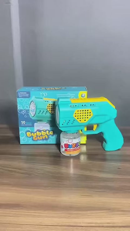 PISTOLA DE BURBUJAS BUBBLE GUN. ¡Crea un ambiente mágico y divertido en tus fiestas y reuniones!